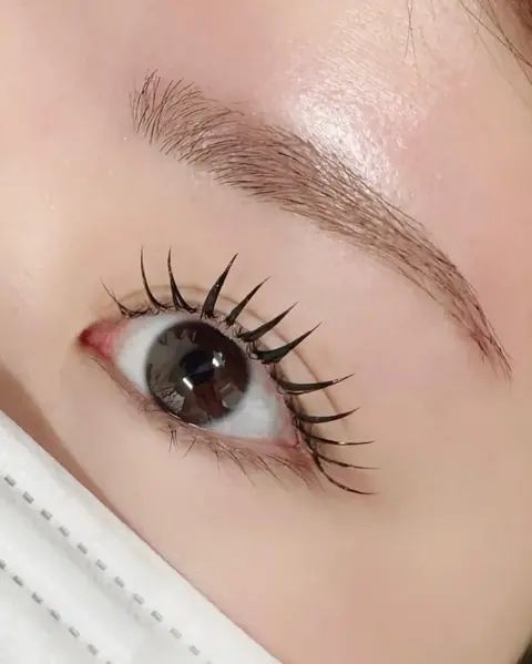 上下まつ毛を整えたエクステの仕上がり